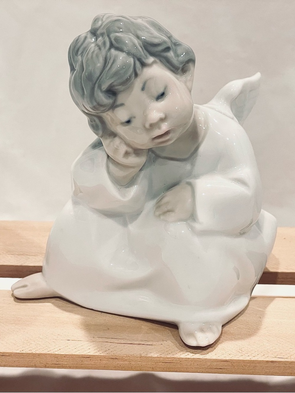 Lladró “Thinking Angel” Hand Painted Porcelain Figurine | EUC